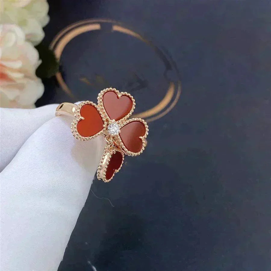 [Bling Jewelrys ]SWEET CLOVER CARNELIAN RING