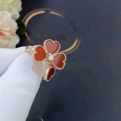 [Bling Jewelrys ]SWEET CLOVER CARNELIAN RING