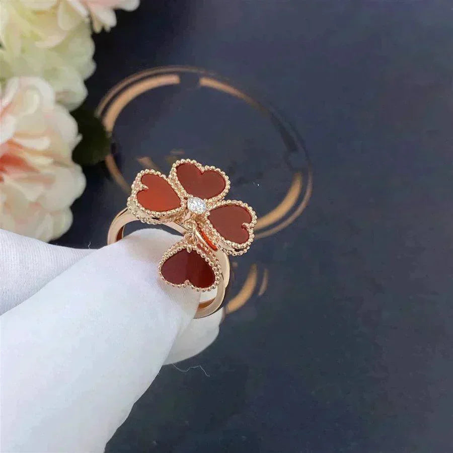 [Bling Jewelrys ]SWEET CLOVER CARNELIAN RING