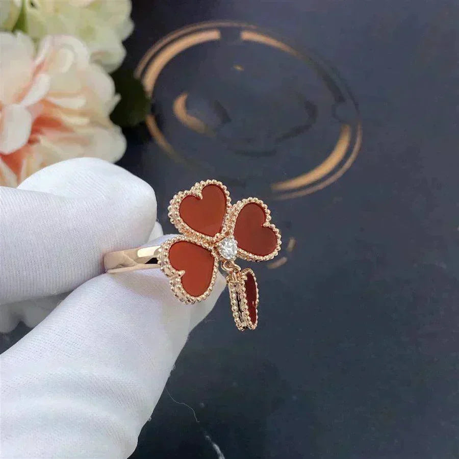 [Bling Jewelrys ]SWEET CLOVER CARNELIAN RING