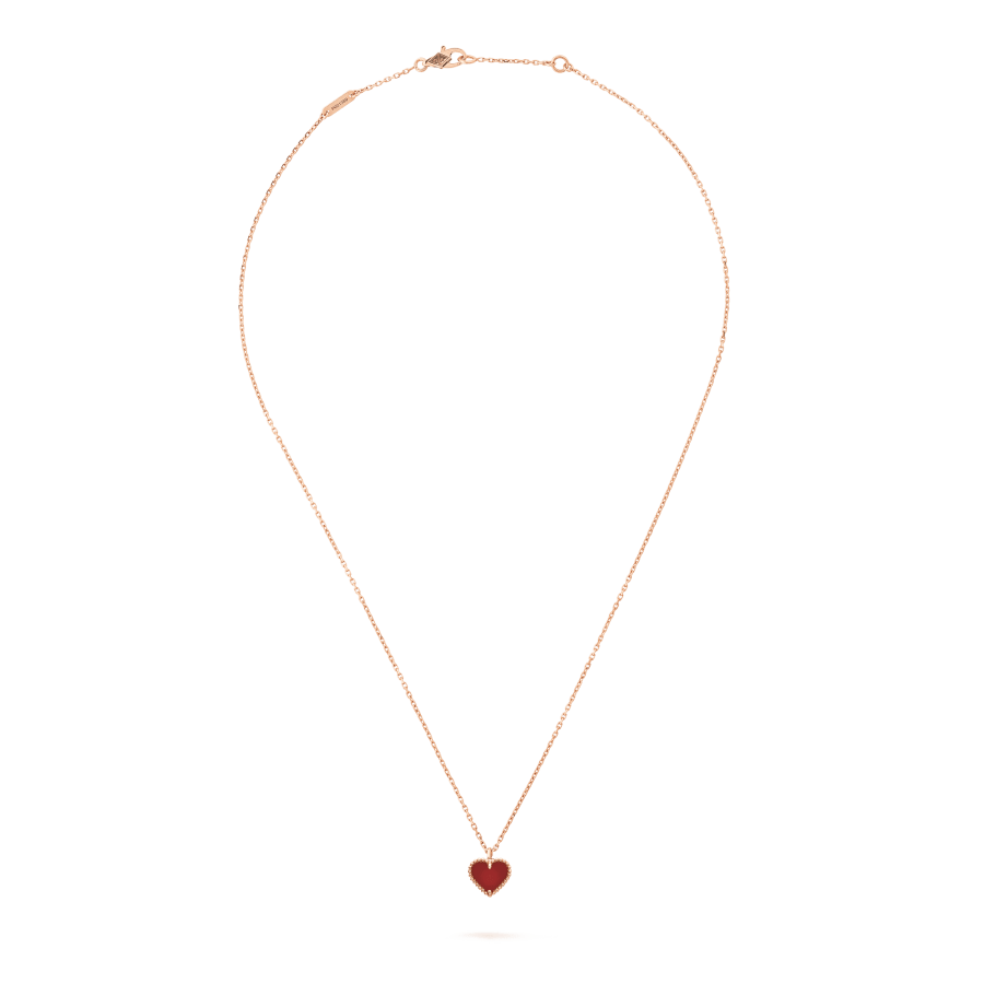 [Bling Jewelrys] SÜSSES KLEEBLATT-HERZ-HALSKETTE MIT KARNEOL