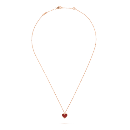 [Bling Jewelrys] SÜSSES KLEEBLATT-HERZ-HALSKETTE MIT KARNEOL
