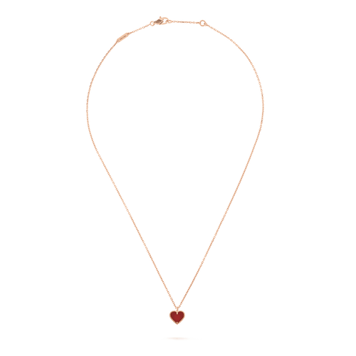 [Bling Jewelrys] SÜSSES KLEEBLATT-HERZ-HALSKETTE MIT KARNEOL