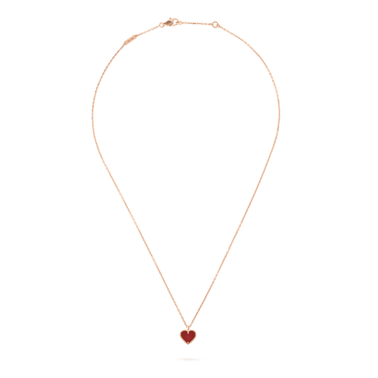 [Bling Jewelrys] SÜSSES KLEEBLATT-HERZ-HALSKETTE MIT KARNEOL