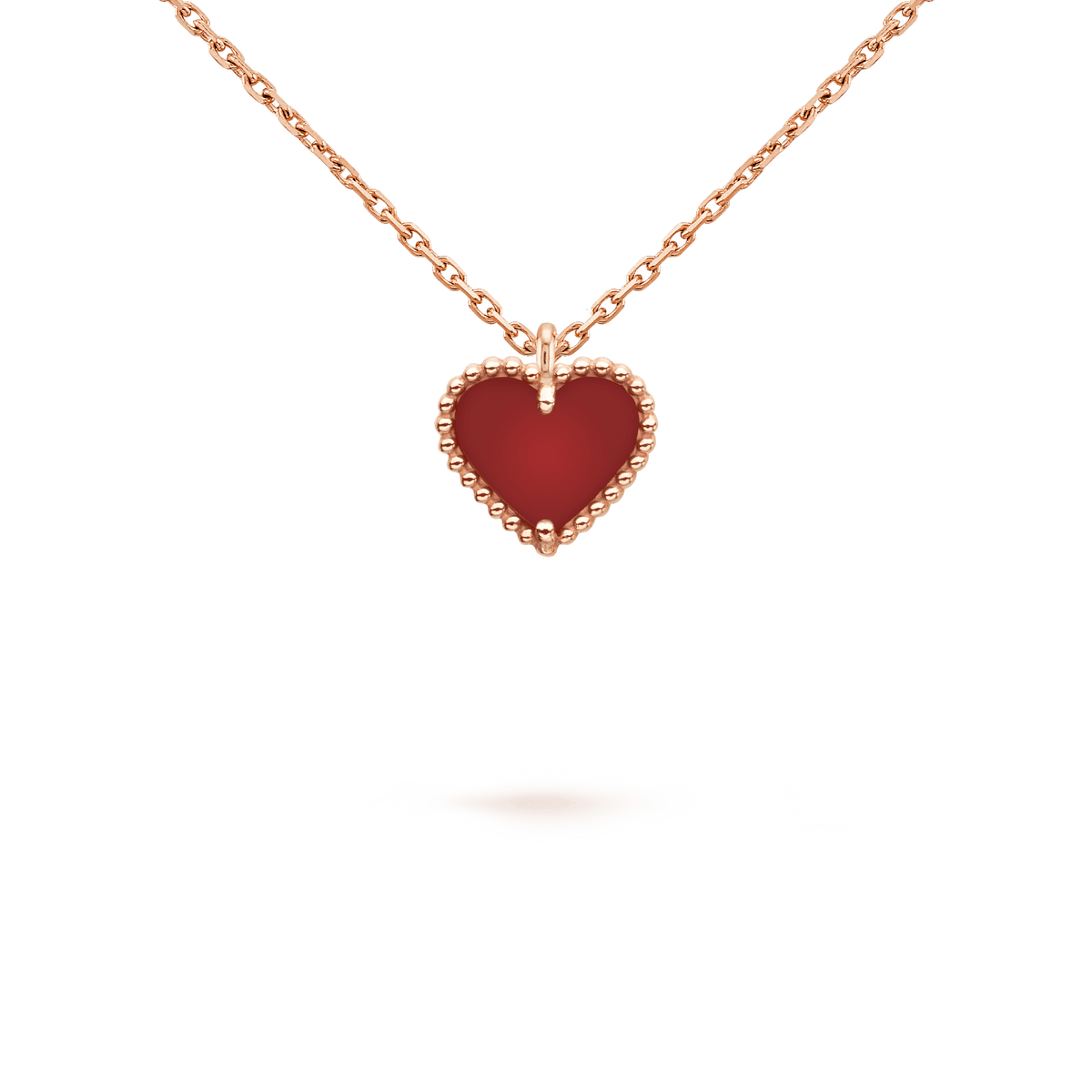 [Bling Jewelrys] SÜSSES KLEEBLATT-HERZ-HALSKETTE MIT KARNEOL