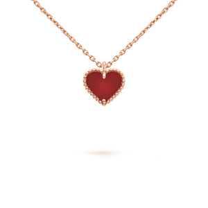 [Bling Jewelry] スイートクローバー カーネリアン ハートネックレス