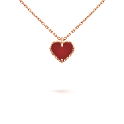 [Bling Jewelrys] SÜSSES KLEEBLATT-HERZ-HALSKETTE MIT KARNEOL