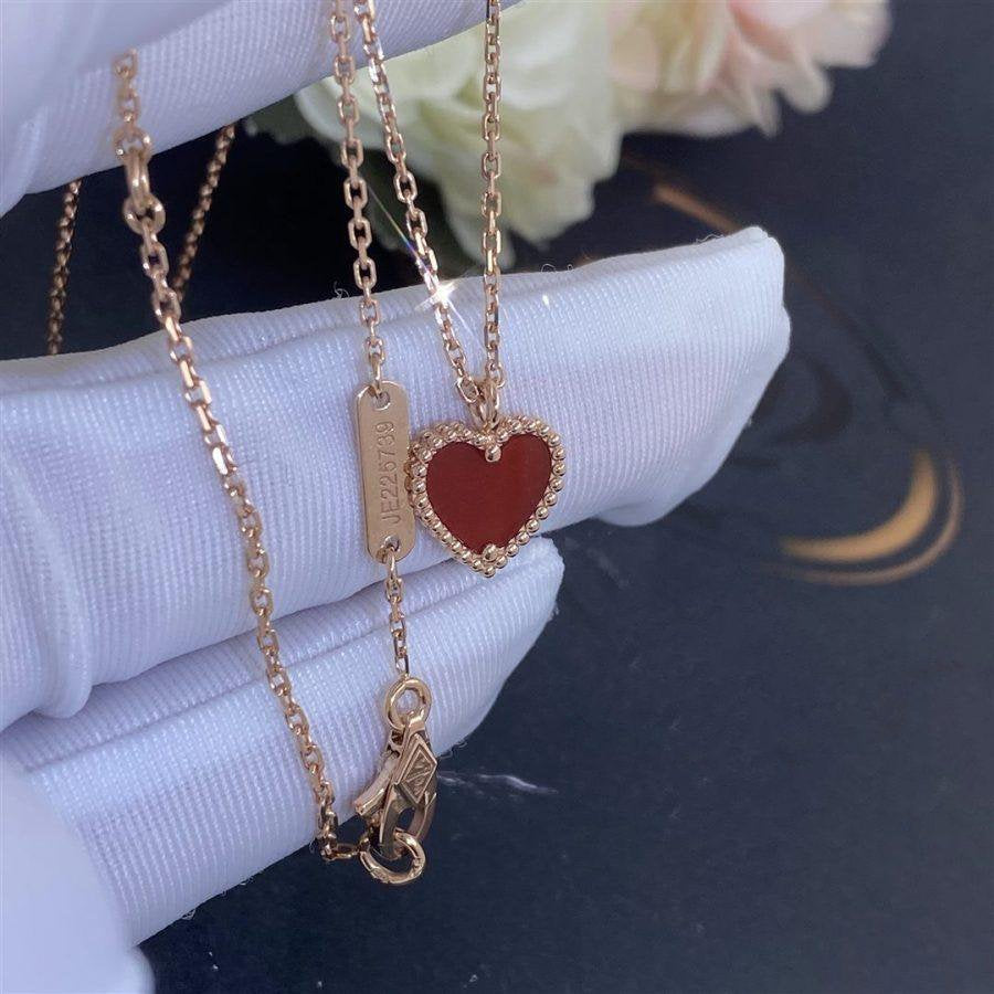 [Bling Jewelrys] SÜSSES KLEEBLATT-HERZ-HALSKETTE MIT KARNEOL