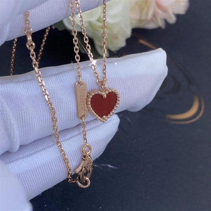 [Bling Jewelrys] SÜSSES KLEEBLATT-HERZ-HALSKETTE MIT KARNEOL