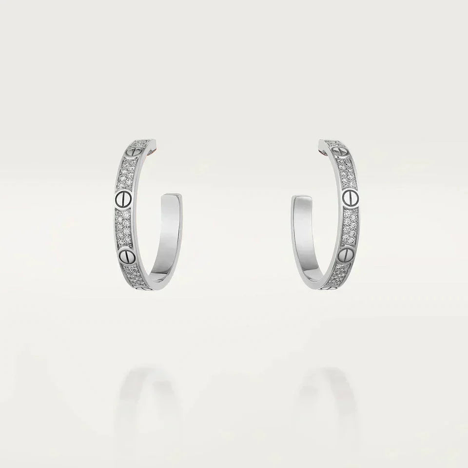 [Bling Jewelry] ラブ ダイヤモンド シルバー フープピアス