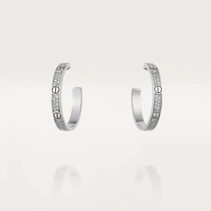 [Bling Jewelry] ラブ ダイヤモンド シルバー フープピアス