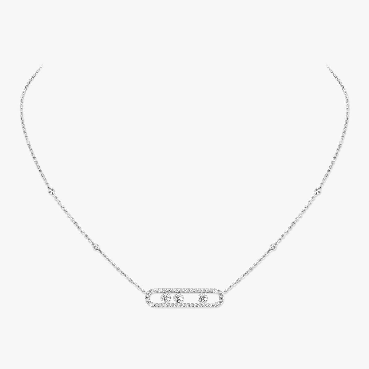 [Bling Jewelrys] Bewegliche Pavé-Halskette in Roségold mit Diamanten