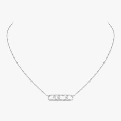 [Bling Jewelrys] Bewegliche Pavé-Halskette in Roségold mit Diamanten