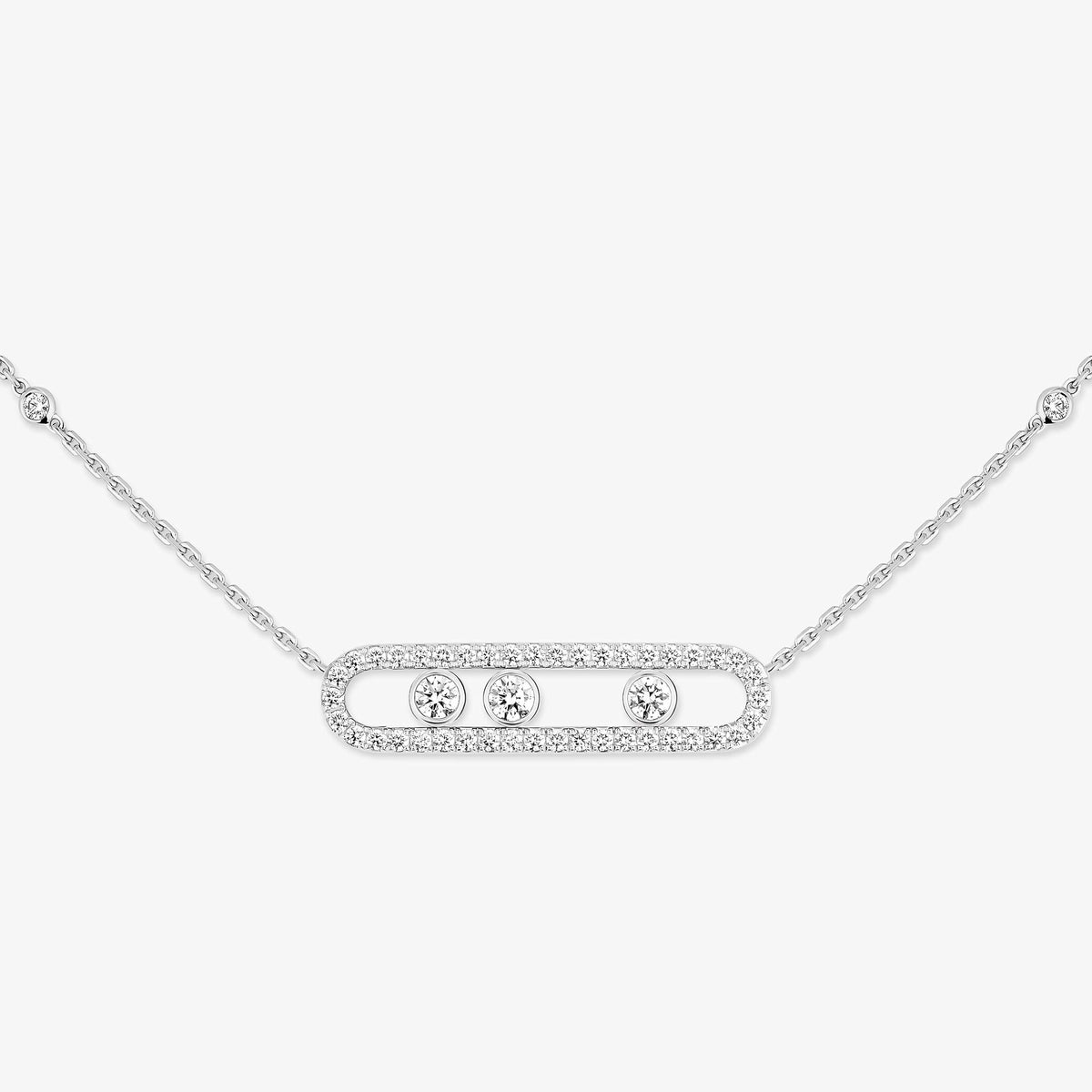 [Bling Jewelrys] Bewegliche Pavé-Halskette in Roségold mit Diamanten