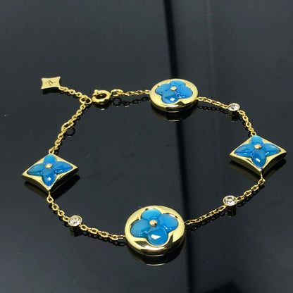 [Bling Jewelrys ]STAR AND SUN 4 MOTIF BLUE BRACELET