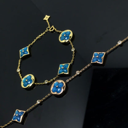 [Bling Jewelrys ]STAR AND SUN 4 MOTIF BLUE BRACELET