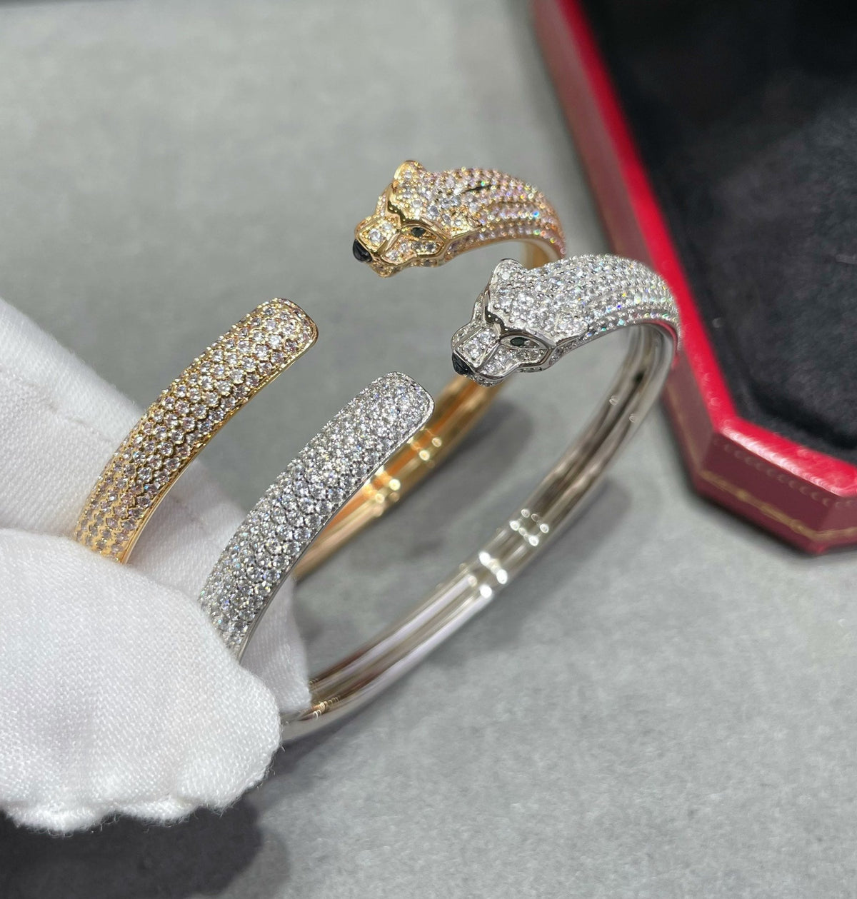 [Bling Jewelrys ]PANTHERE VOLLDIAMANT-OFFENARMBAND