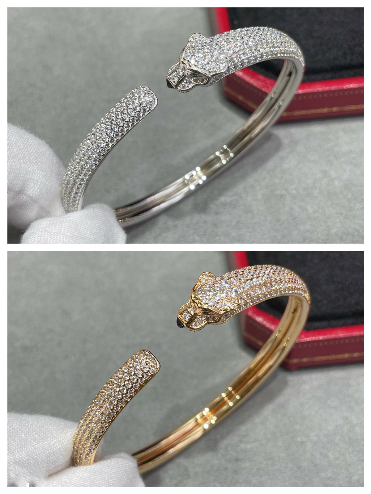 [Bling Jewelrys ]PANTHERE VOLLDIAMANT-OFFENARMBAND