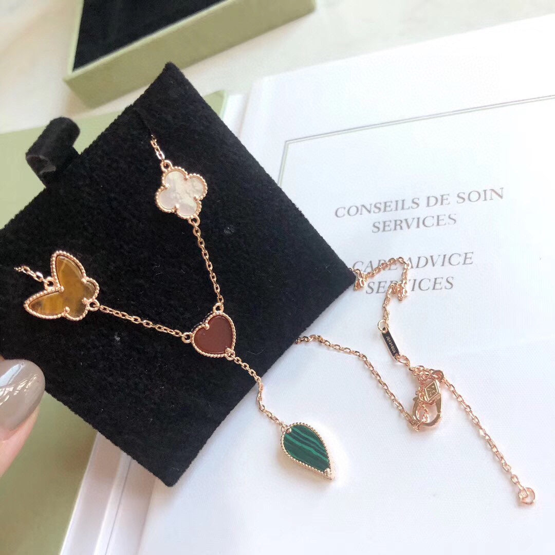 [Bling Jewelrys] LUCKY SPRING 4 MOTIVE HALSKETTE IN ROSÉGOLD