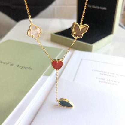 [Bling Jewelrys] LUCKY SPRING 4 MOTIVE HALSKETTE IN ROSÉGOLD