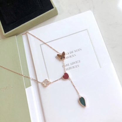 [Bling Jewelrys] LUCKY SPRING 4 MOTIVE HALSKETTE IN ROSÉGOLD