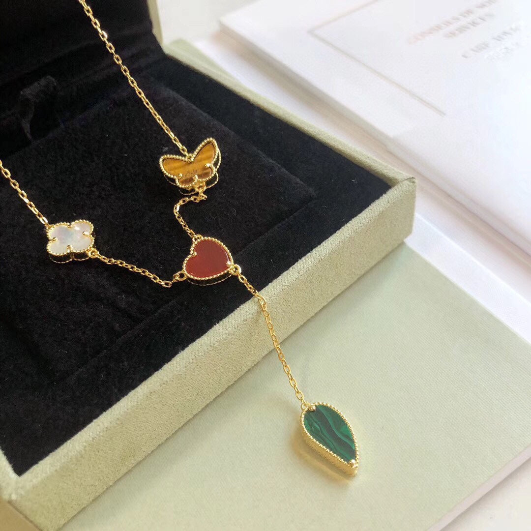 [Bling Jewelrys] LUCKY SPRING 4 MOTIVE HALSKETTE IN ROSÉGOLD