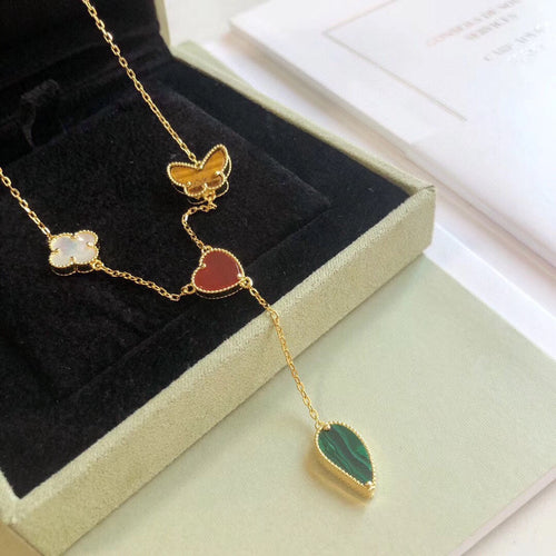 [Bling Jewelrys] LUCKY SPRING 4 MOTIVE HALSKETTE IN ROSÉGOLD