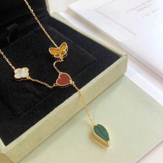 [Bling Jewelrys] LUCKY SPRING 4 MOTIVE HALSKETTE IN ROSÉGOLD