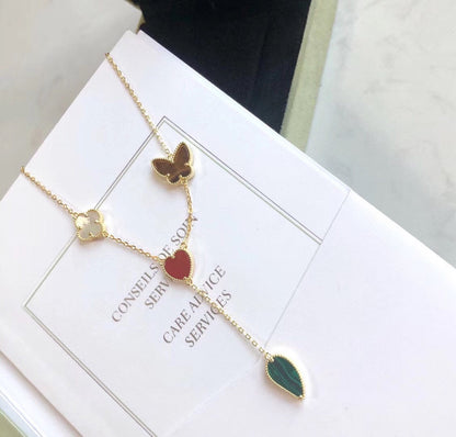 [Bling Jewelrys] LUCKY SPRING 4 MOTIVE HALSKETTE IN ROSÉGOLD