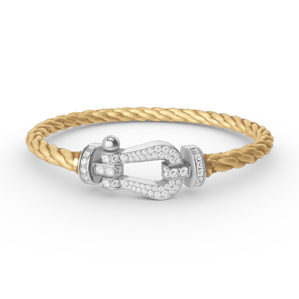 [Bling Jewelrys ]FORCE LARGE HORSESHOE FULL DIAMOND BRACELET SILVER