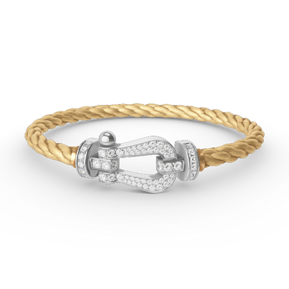 [Bling Jewelrys ]FORCE LARGE HORSESHOE FULL DIAMOND BRACELET SILVER