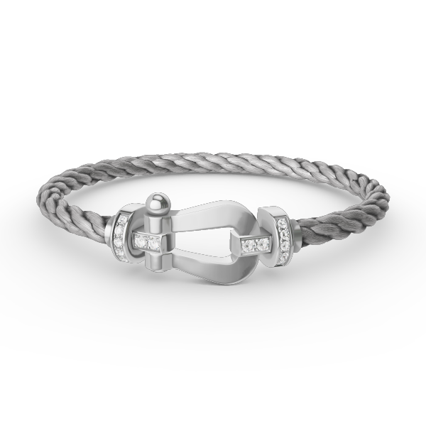 [Bling Jewelrys ]FORCE LARGE HORSESHOE HALF DIAMOND BRACELET SILVER