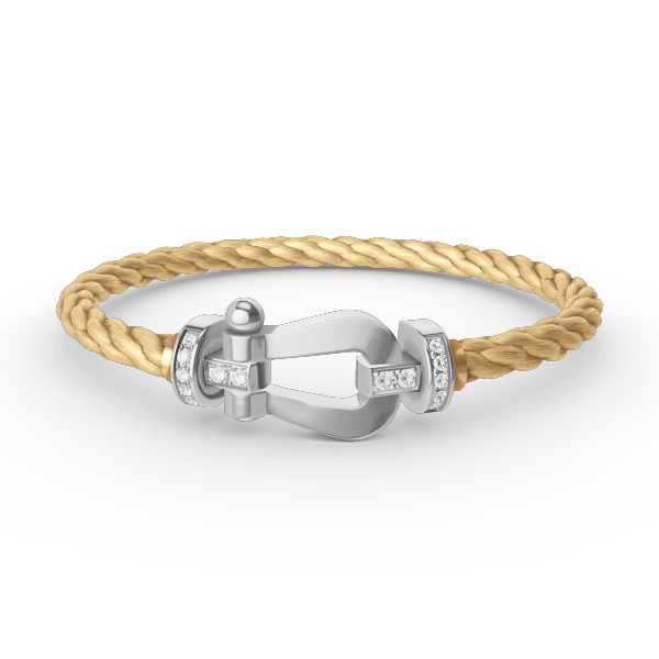 [Bling Jewelrys ]FORCE LARGE HORSESHOE HALF DIAMOND BRACELET SILVER