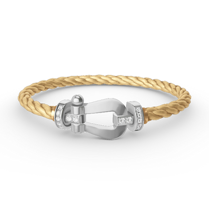 [Bling Jewelrys ]FORCE LARGE HORSESHOE HALF DIAMOND BRACELET SILVER