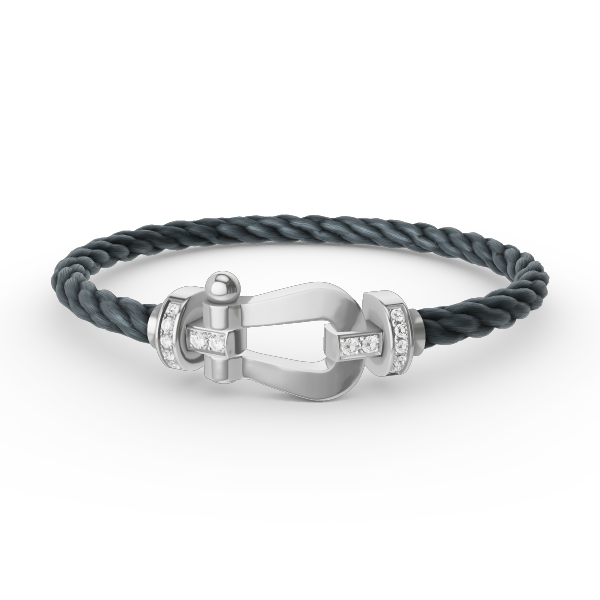 [Bling Jewelrys ]FORCE LARGE HORSESHOE HALF DIAMOND BRACELET SILVER