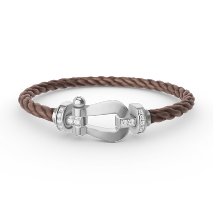 [Bling Jewelrys ]FORCE LARGE HORSESHOE HALF DIAMOND BRACELET SILVER