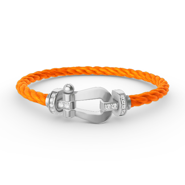 [Bling Jewelrys ]FORCE LARGE HORSESHOE HALF DIAMOND BRACELET SILVER