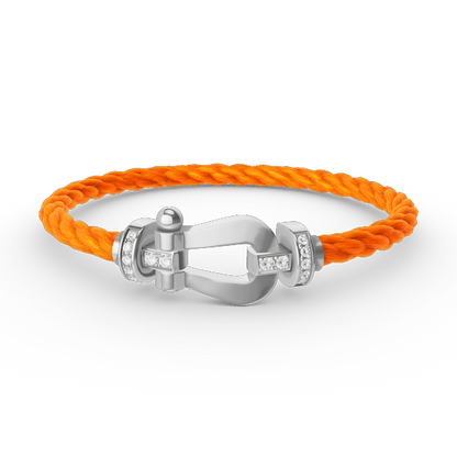 [Bling Jewelrys ]FORCE LARGE HORSESHOE HALF DIAMOND BRACELET SILVER