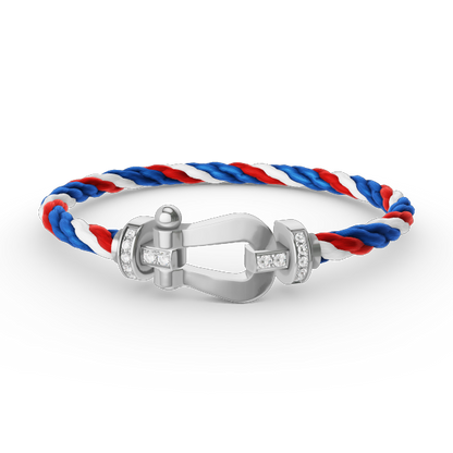 [Bling Jewelrys ]FORCE LARGE HORSESHOE HALF DIAMOND BRACELET SILVER