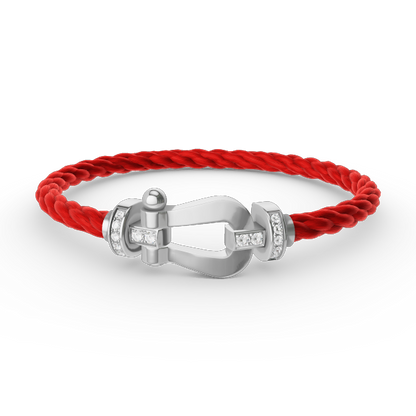 [Bling Jewelrys ]FORCE LARGE HORSESHOE HALF DIAMOND BRACELET SILVER