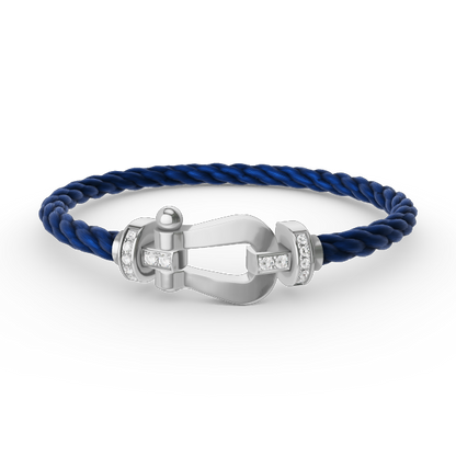 [Bling Jewelrys ]FORCE LARGE HORSESHOE HALF DIAMOND BRACELET SILVER
