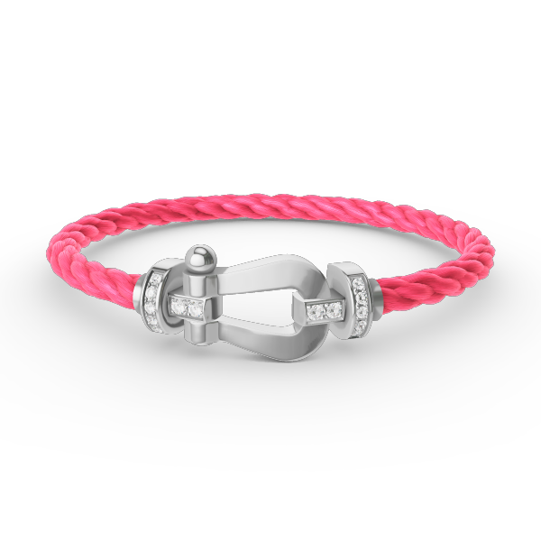 [Bling Jewelrys ]FORCE LARGE HORSESHOE HALF DIAMOND BRACELET SILVER