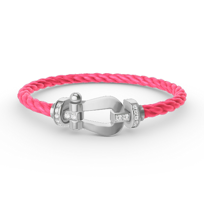 [Bling Jewelrys ]FORCE LARGE HORSESHOE HALF DIAMOND BRACELET SILVER