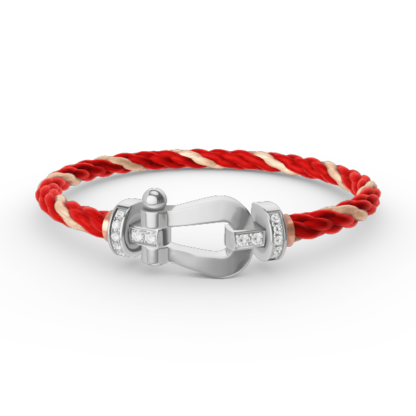 [Bling Jewelrys ]FORCE LARGE HORSESHOE HALF DIAMOND BRACELET SILVER
