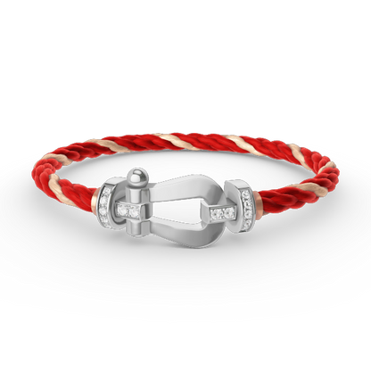 [Bling Jewelrys ]FORCE LARGE HORSESHOE HALF DIAMOND BRACELET SILVER