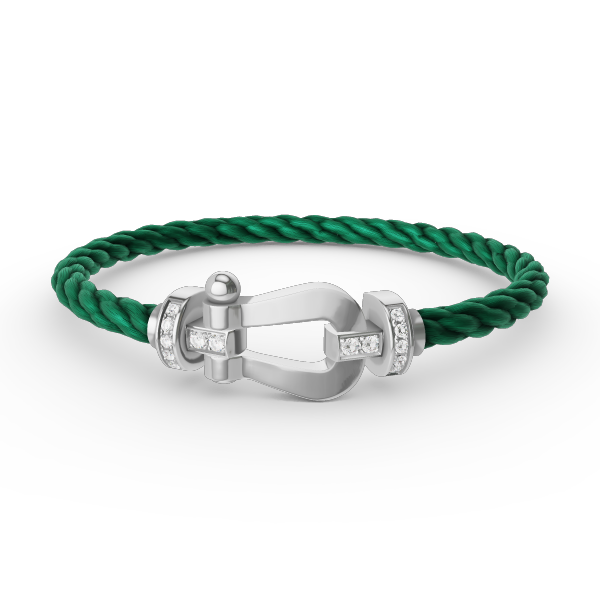 [Bling Jewelrys ]FORCE LARGE HORSESHOE HALF DIAMOND BRACELET SILVER
