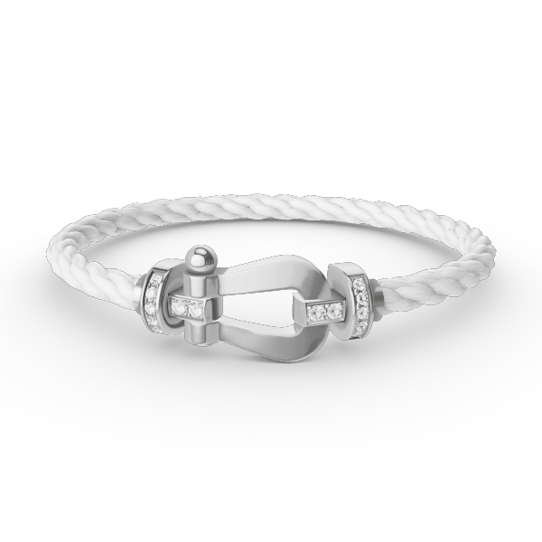 [Bling Jewelrys ]FORCE LARGE HORSESHOE HALF DIAMOND BRACELET SILVER