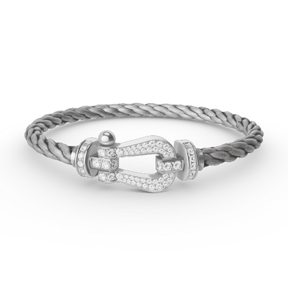 [Bling Jewelrys ]FORCE LARGE HORSESHOE FULL DIAMOND BRACELET SILVER