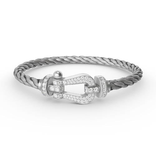 [Bling Jewelrys ]FORCE LARGE HORSESHOE FULL DIAMOND BRACELET SILVER