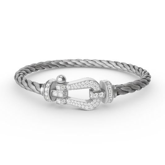 [Bling Jewelrys ]FORCE LARGE HORSESHOE FULL DIAMOND BRACELET SILVER